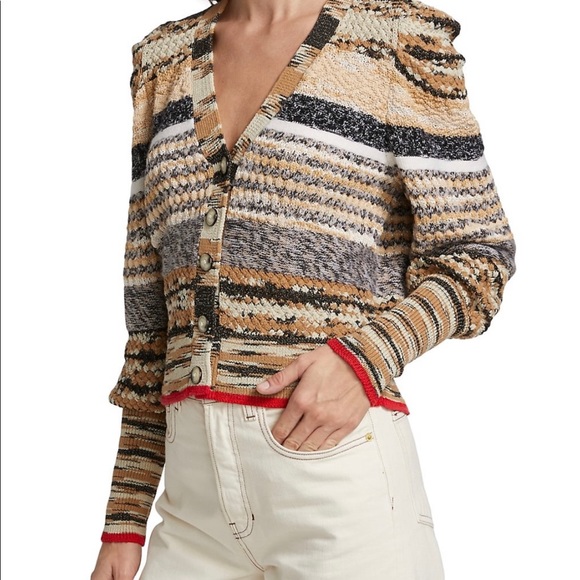 Veronica Beard Cecily Mixed Knit Cardigan - Picture 5 of 9